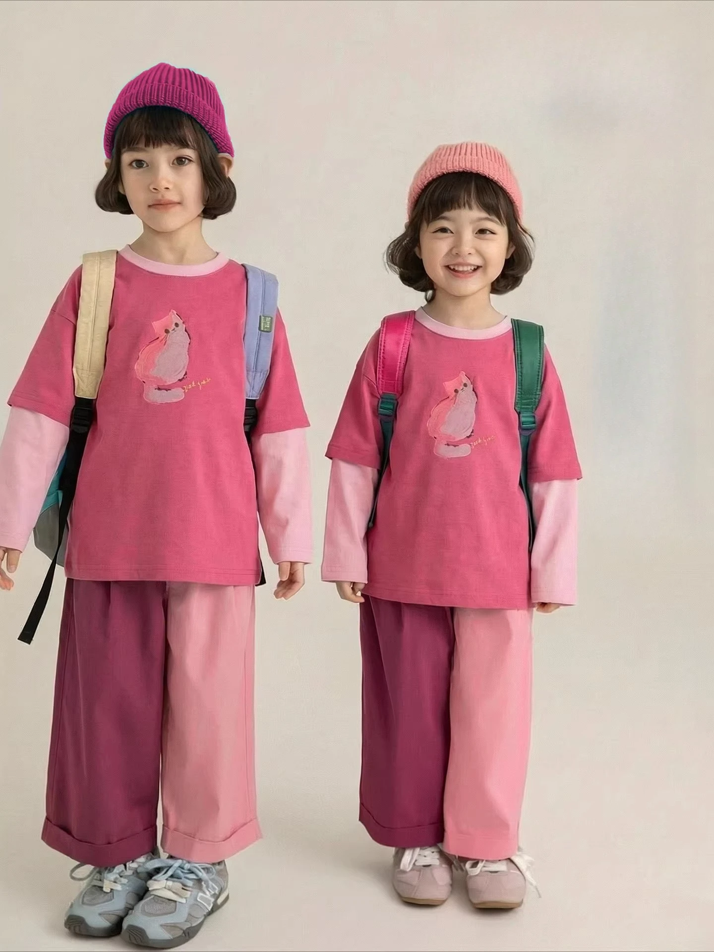 2026 Spring Girls Dual-World Tee Reversible Cartoon AirFit Kids Magic Wardrobe 3-12Y