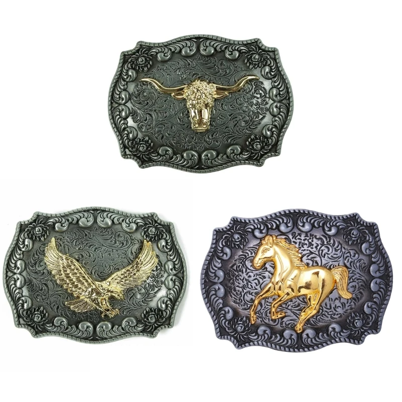 Western Cowboy Belt Buckles Women Men Unisex Waist Belt Buckle Cowgirl Engraved Belt Buckle for Teenager Boy Female Dropship