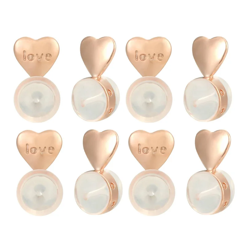 Premium 8PCS Earring Backs For Droopy-Ears, Earring Lifter Backs Replacements For Heavy Earrings