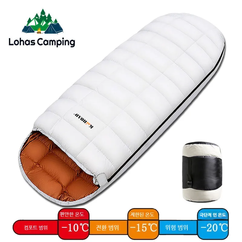 Lohascamping Adult Down Sleeping bag Machine washable Ultralight 3 Season Sleeping Bags for home Traveling Camping sleeping bag