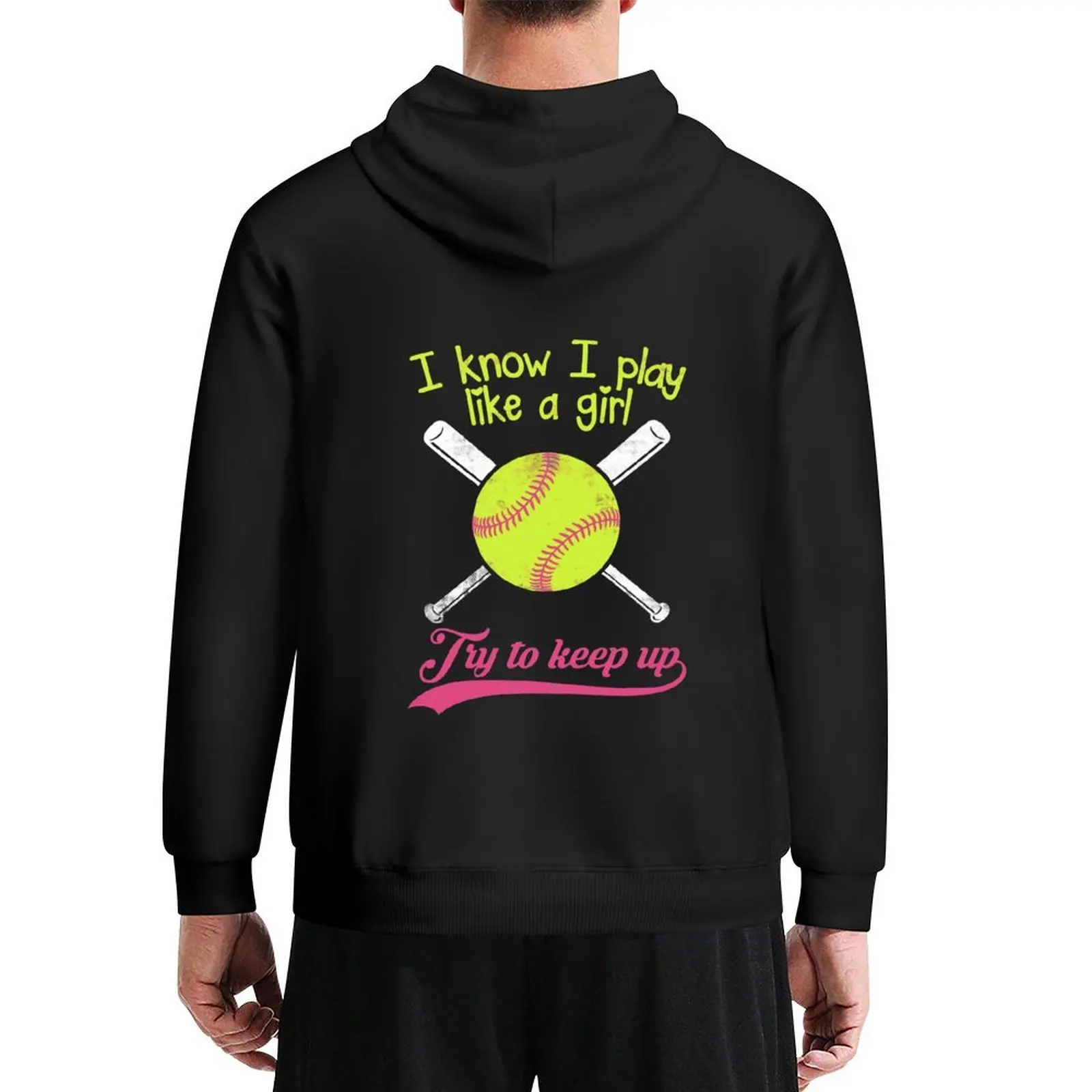 

Baseball I know I Play Like A Girl Try To Keep Up - Softball Hoodie autumn clothes men's coat mens designer clothes anime hoodie