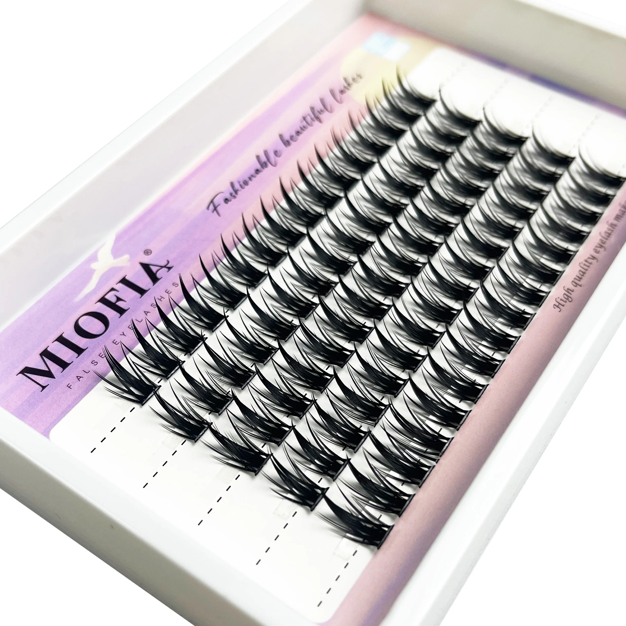 1 pudełko/80 pęczków indywidualny klaster rzęs naturalne przedłużanie rzęs 3D rosyjska objętość naturalne rzęsy z norek narzędzia do makijażu