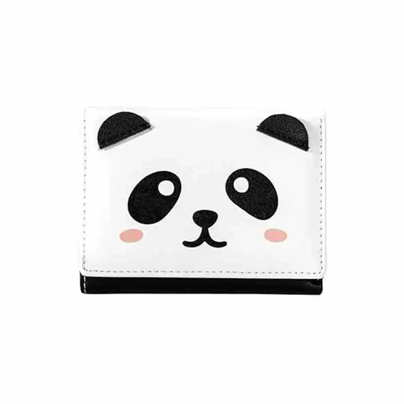 

LVX-01 Fashion Small Cute Panda Printing Trifold Wallet Slim Coin Purse Cash Pocket