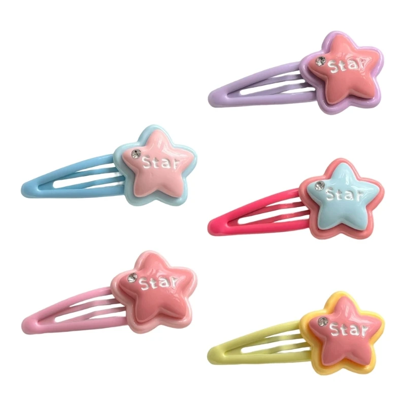 

Small Fresh Hair Clip for Hot Girls Stereo Star Shape Hair Barrettes Candy Color Ponytail Hair Barrettes for Teens Girls