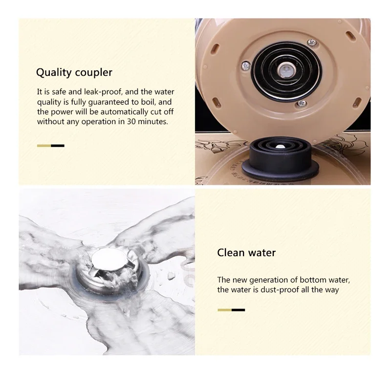 غلاية كهربائية منزلية، غلاية مياه سفلية أوتوماتيكية، طاولة قهوة حقن المياه، طقم شاي متكامل، طباخ التعريفي