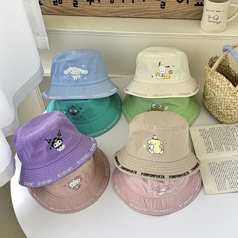 

Sanrio Hello Kitty Fisherman Cinnamoroll Kuromi My Melody 6-18 Years Old Fisherman Hat Summer Sun Protection Hat Children's Gift