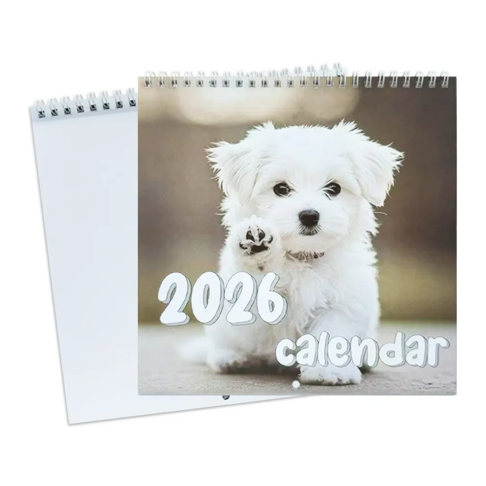 Nuovo calendario per cani in edizione 2026 Illustrazioni per cani Calendario da parete divertente Anno Pianificatore mensile Amanti degli animali domestici