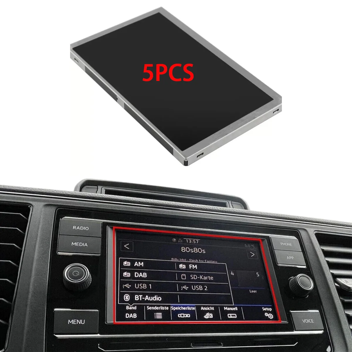5PCS For Volkswagen Transporter T6 T6.1 2020-24 Navigation Touch Screen Radio Multimedia Replacement LM1696A01-1D 3G0 035 869 E