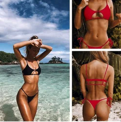 2026 Pad Bikini Set Hollow Beach Swimwear Women Sexy Swimsuit Maio Biquinis Tankini Femme Badpak Mujer Banador Trikini
