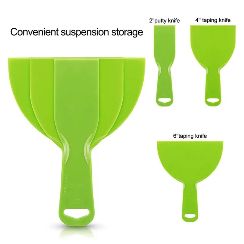 ABCA-15 Pieces Plastic Putty Knife Set Flexible Paint Scrapers Tool For Spackling, Patching, Decals, Wallpaper, Baking, Wall