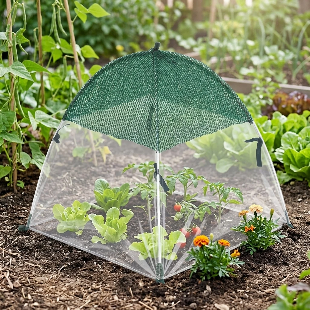 Plant-Protection Cover Tent Anti Bird Insect Barrier PE Frame Easy Setup 60x60x60cm For Garden Flowers Vegetables - view 6