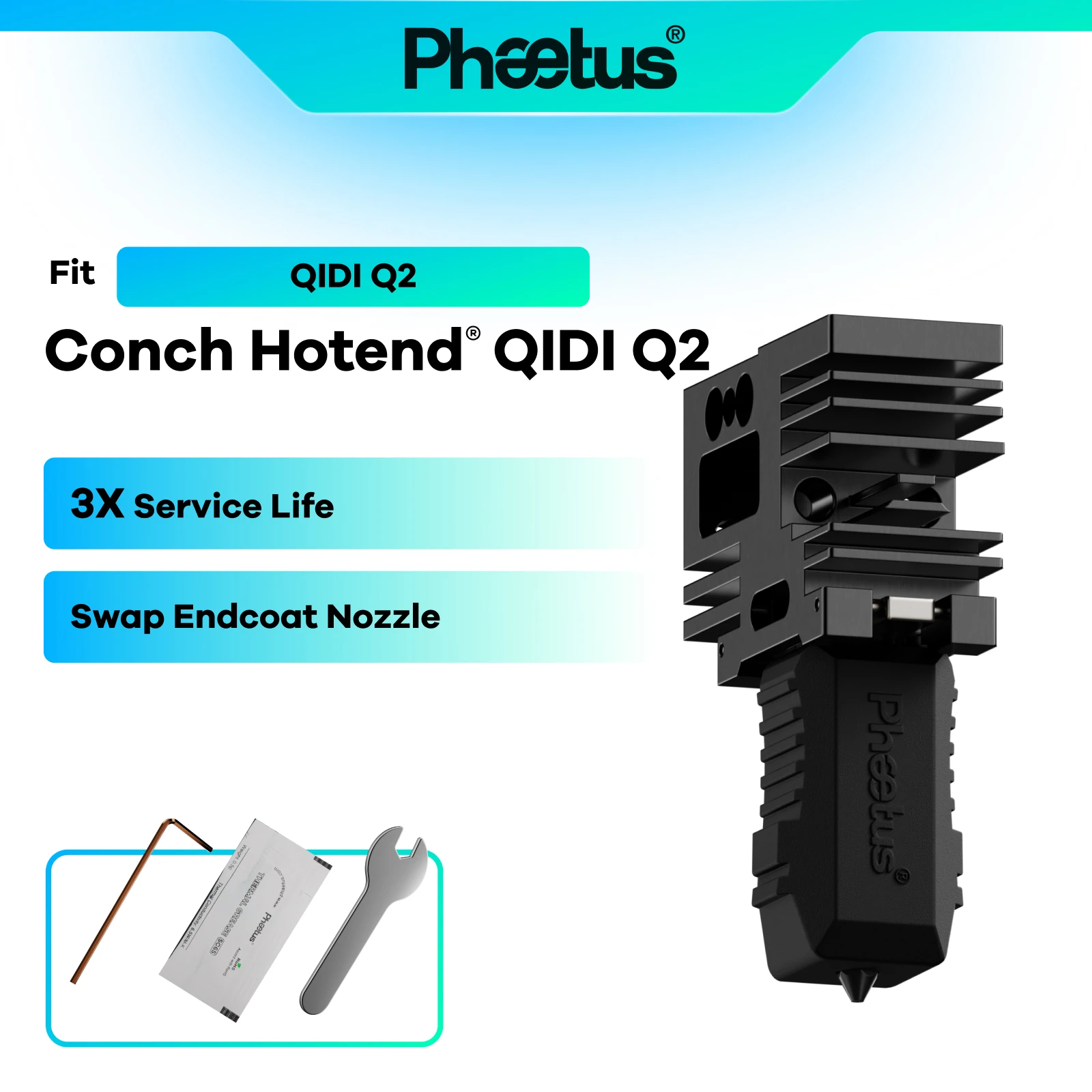 Phaetus Upgrade QIDI Q2 Hotend - 3D Printer Hotend Kit review and price