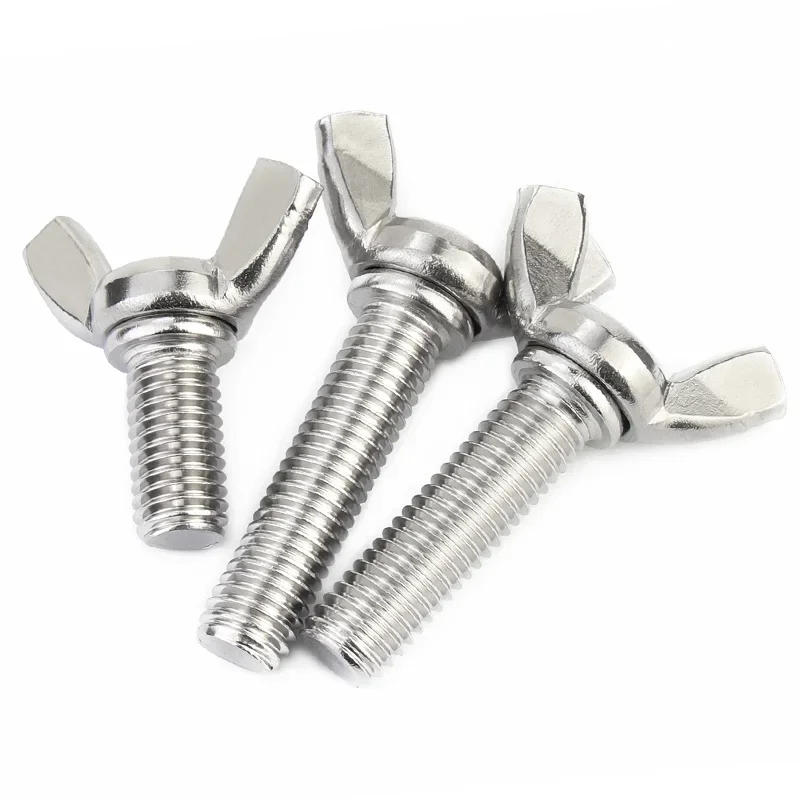 DIN316 304 Butterfly wing bolts  m3 m4 m5 m6 m8 m10 stainless steel Hand tightened wing head thumb screws 1~5pcs Length: 6-100mm