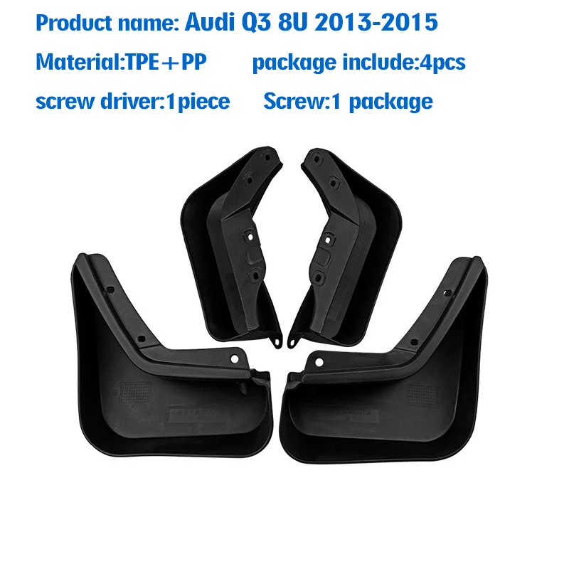 FOR Audi Q3 8U 2013 2014 2015 Mudguard Fender Mud Flap Guards Splash Mudflaps Car Accessories Front Rear 4pcs