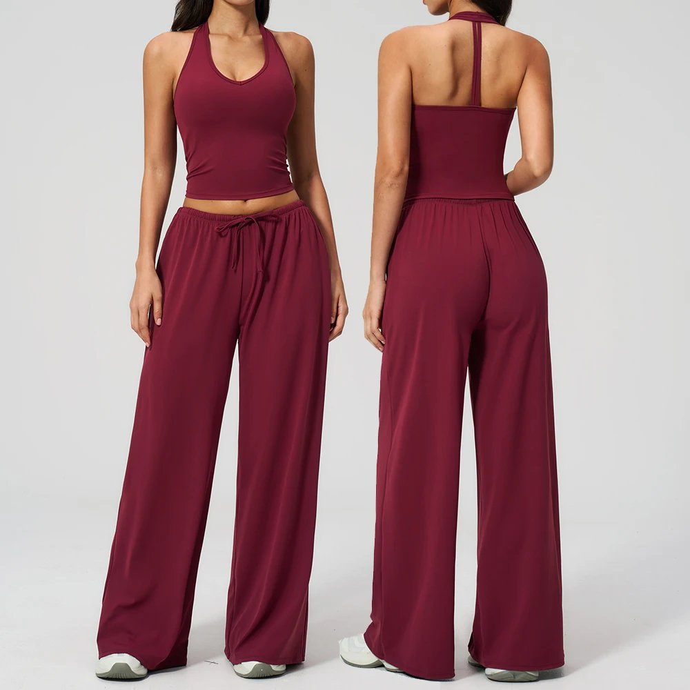 

2/3PCS Yoga Suit Gym Fitness Set Women's Tracksuit Sports Bra Flared Trousers Suit Workout Clothes Female Fitness Athletic Wear