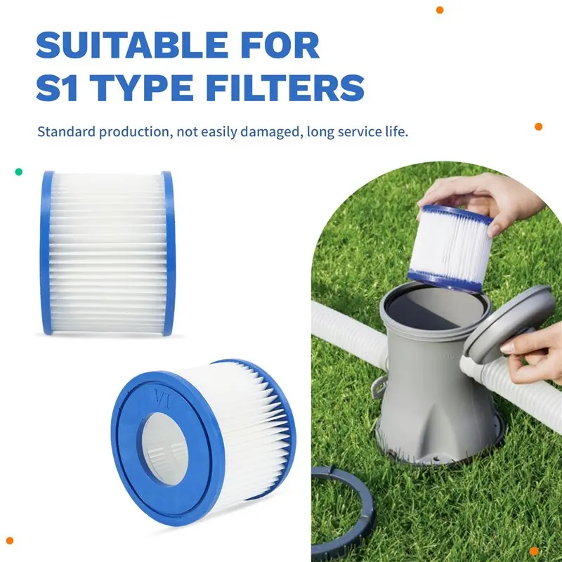 6Pcs Pool Spa Replacement Cartridge Type S1,For -29001E 11692 Hot Tub Filters Type S1 Purespa Filter Pump Cartridge Limited