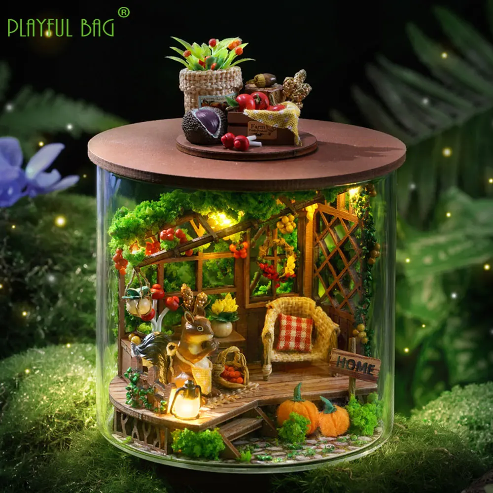 DIY Cabin Dream Bottle Series Hand Assembled 3D Puzzle Kids Toy House Garden Building Block Model Table Ornaments Gifts HG73