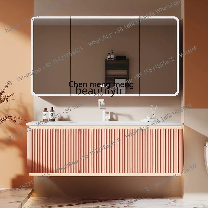 

CC182Светкий французский кремовый дуб, шкаф для ванной комнаты, шифер, горячий изгиб, встроенный умывальник, умывальник R