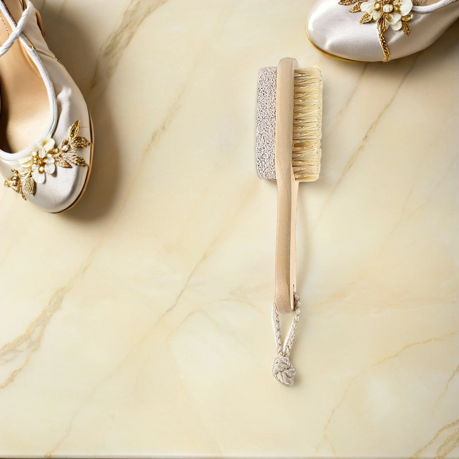 

Pig Bristle Foot Brush Pumice Stone Combo Natural Callus Remover Wood Handle Exfoliating Scrubber For Dead Skin Pedicure