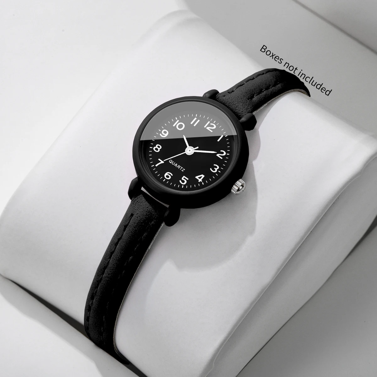 Fashion Black Arabic Dial Women Quartz Watch Ultra-thin Leather Strap Minimalist Ladies Wristwatch Relogio Feminino（Without Box）