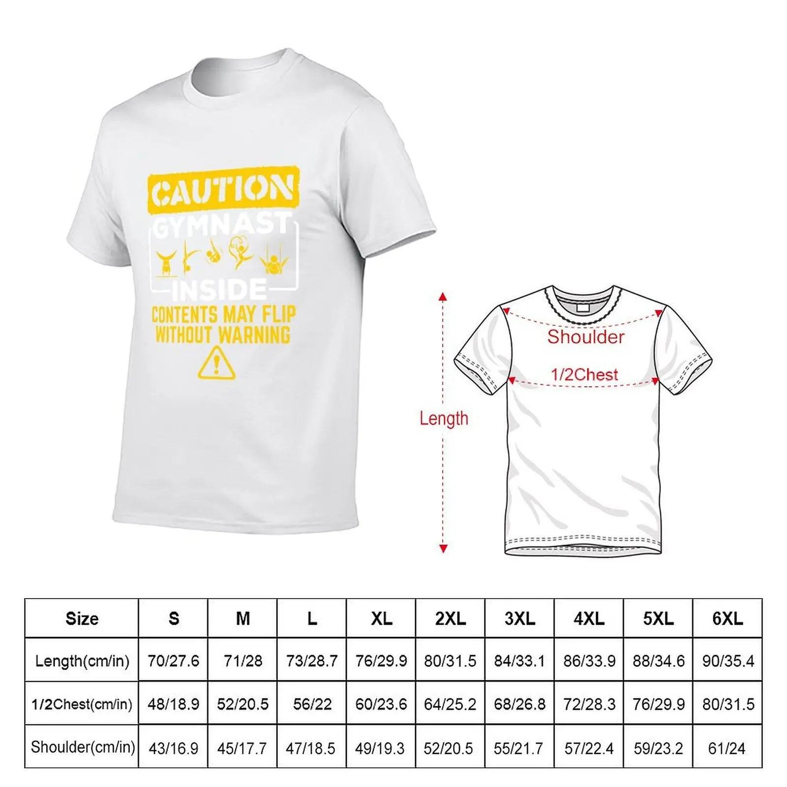 Gymnast Caution Sign May Flip Without Warning T-Shirt man graphic t shirt t shirts for man graphic funny T-Shirt