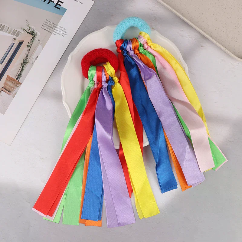 Children's Wrist Ribbon Team Sports Pompom Cheerleading Big Match Pom Club Dance Props Elastic Bracelet With Elastic Rope