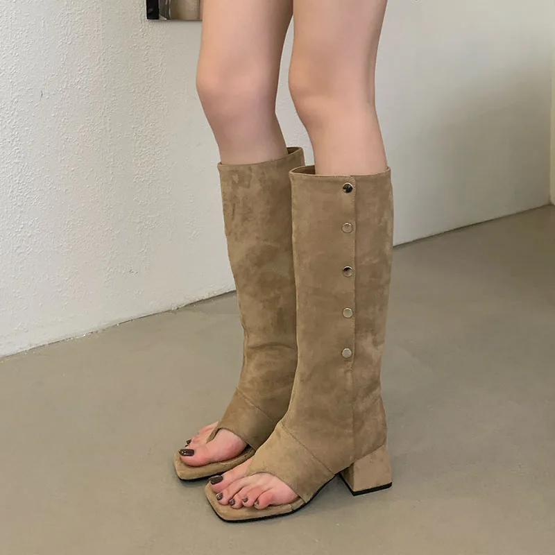 

Модные женские сапоги до колена, обувь на каблуке, женские сандалии-гладиаторы с открытым носком, женские шлепанцы, новые туфли-лодочки