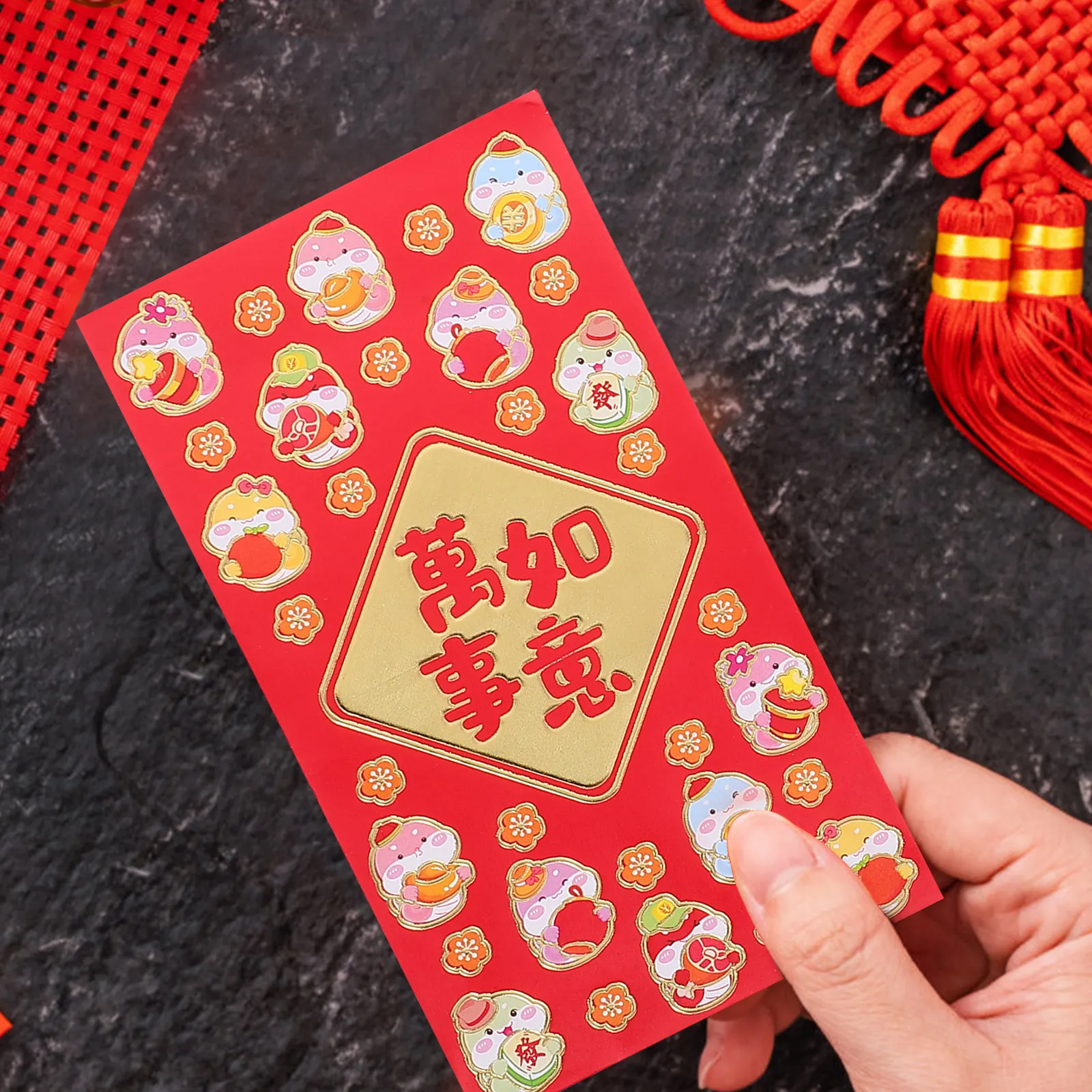 

30 шт. китайских красных конвертов для денег с дизайном «Год Змеи», конверты для денег на Новый год и Лунный фестиваль