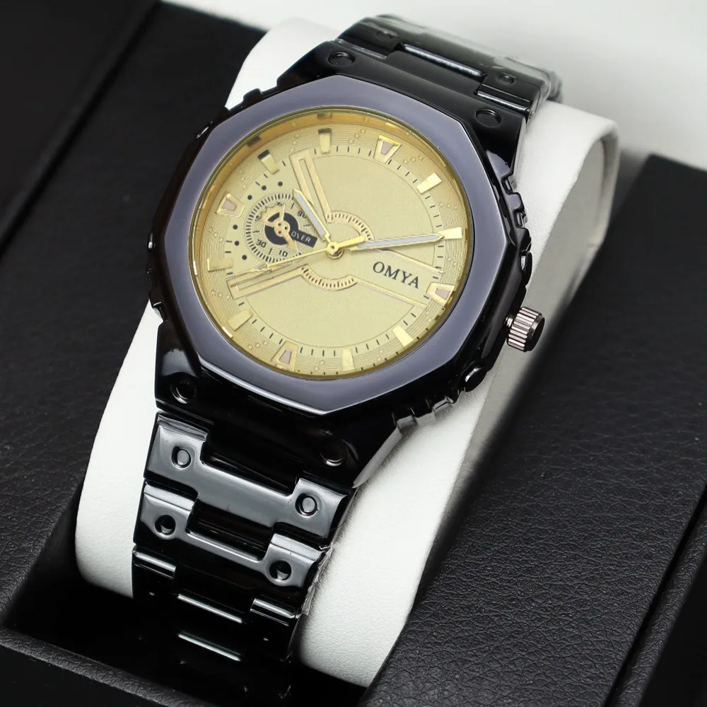 

OMYA модные деловые мужские наручные часы, роскошные простые мужские кварцевые часы с браслетом, набор часов Reloj, подарки для мужчин