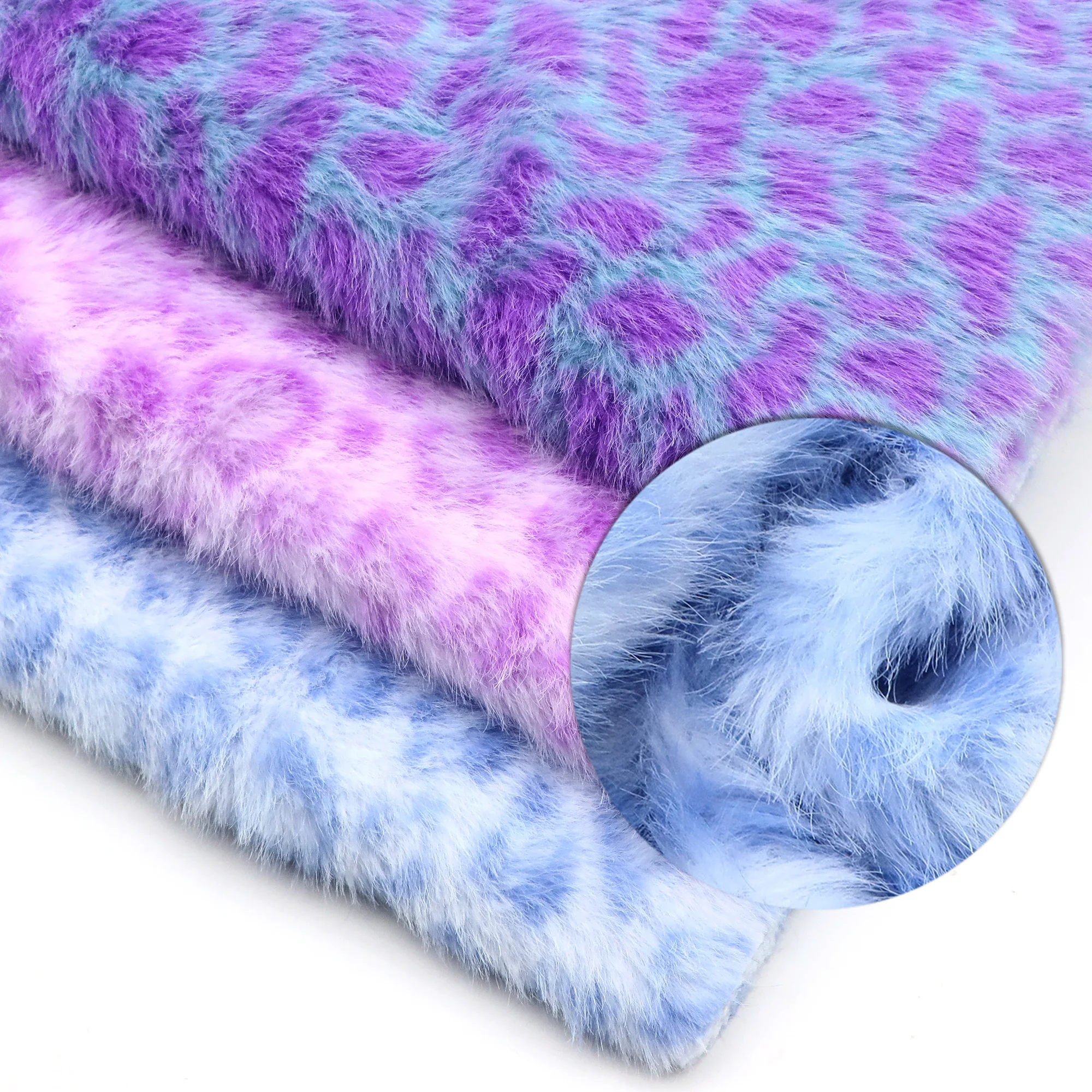 

19.68x62.99in Luxurious Faux Rabbit Fur Fabric Leopard Soft Polyester Bags PreCut Polyester for DIY Crafts, Hand Wash Only