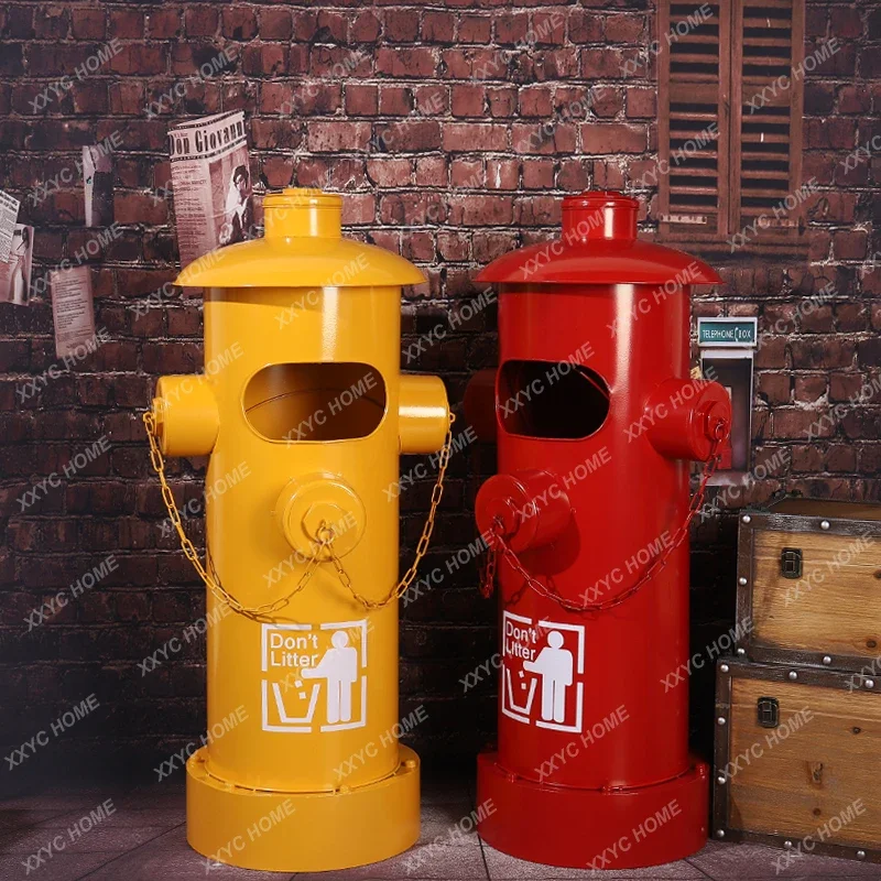 Retro Industrial Style Iron Fire Hydrant Trash Can Outdoor Smoking Area Commercial Hotel Ashtray Creative Extinguishing Smoke