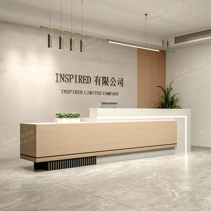 Coffee Reception Desk Help Counter Acrylic Top Reception Desk Cosmetic Study Bench Store Recepcion Mostrador Office Furniture