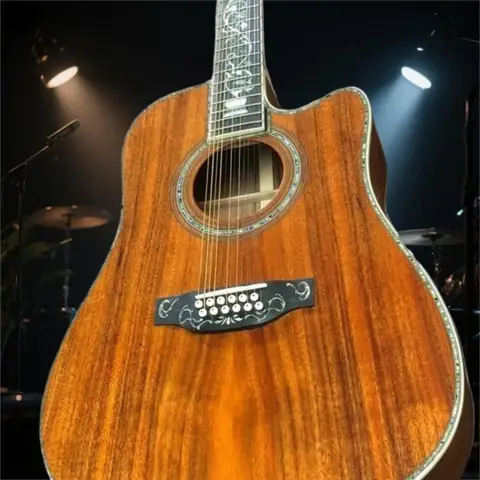 Christmas Gift D45 Series Solid Top KOA Wood Acoustic Guitar 41-inch 12 Strings Acoustic Guitar Ebony Fingerboard Free Shipping