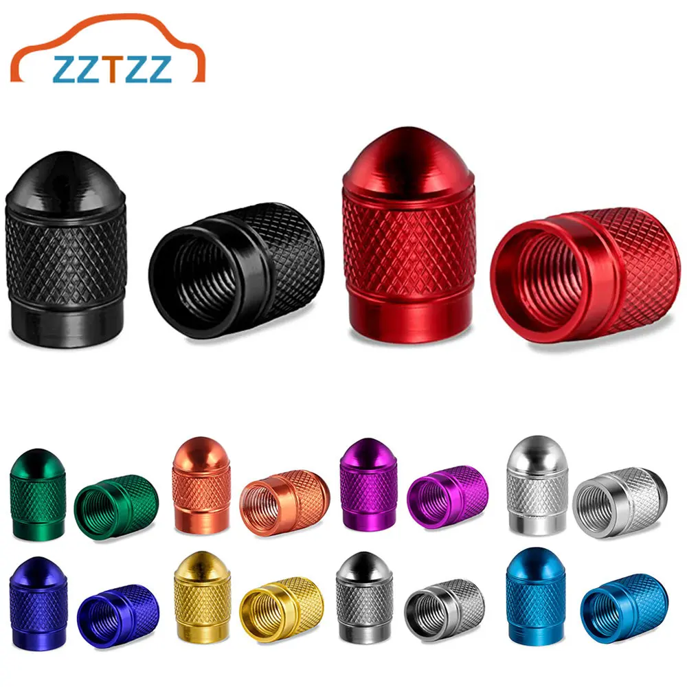 4/8Pcs Valve Stem Caps Aluminum Car Tire Caps Universal Corrosion Resistant Leak-Proof Stem Covers for Car Truck Motorcycle Bike