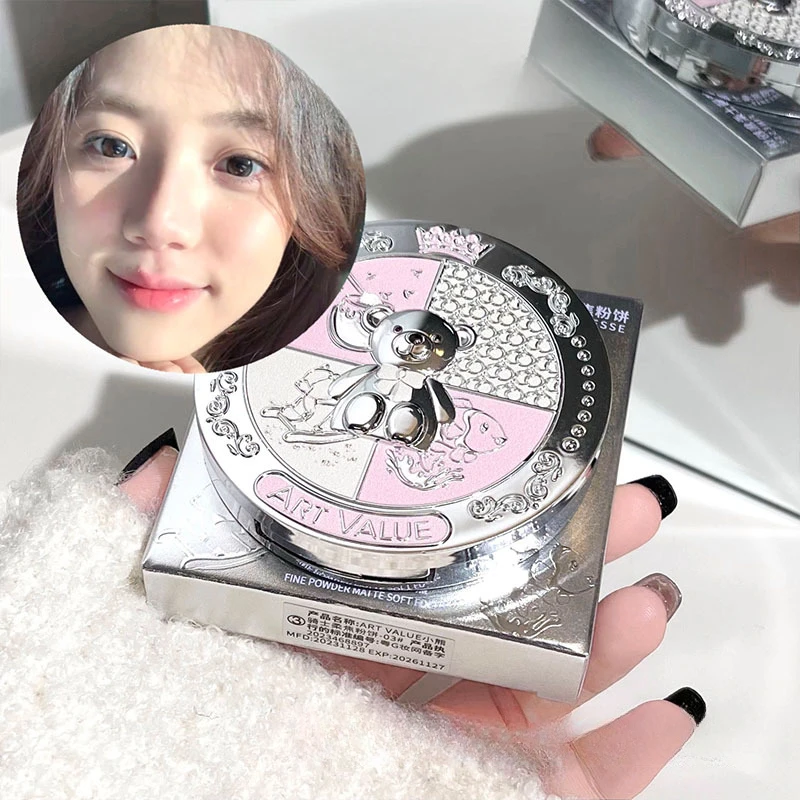 3 สีธรรมชาติสีชมพู Loose Powder Oil Control กันน้ํา Mineral Face สีขาวสีชมพู Loose Face Setting Powder Palette เกาหลีแต่งหน้า