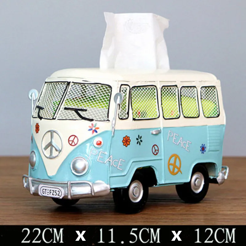 

American Retro Napkin Drawer, Tissue Box, Car, Van, Bus, Bar Restaurant Hotel Home Living Room Decoration Ornaments