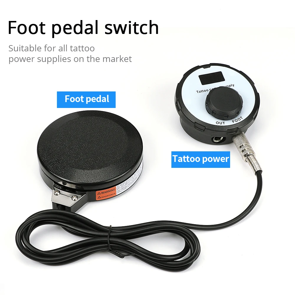 

Лидер продаж, круглая ножная педаль мыши с силиконовым шнуром 1,8 м, блок питания для татуировки, контроллер, аксессуары для тату-машины