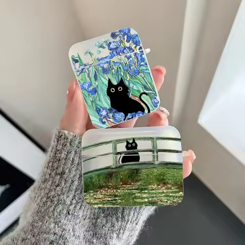 Retro Oil Painting Van-Gogh Cat Earphone Case for Airpods Pro 3 4 2 1 Shell Wireless Bluetooth Box for Apple Airpod 3 Hard Cover