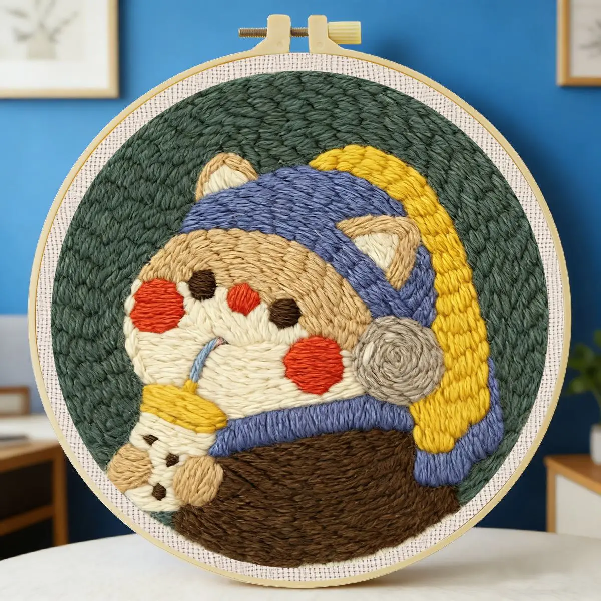 

20X20CM/7.87inch Animal punch needle embroidery set kit Stitch Embroidery Knitted embroidery DIY handmade gift Home Decor