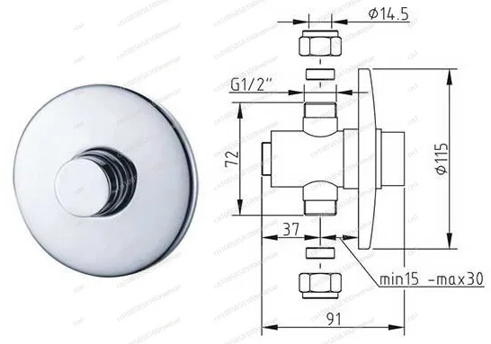 

Full Brass Concealed Shower valve auto shut off or shower timer valve Gfiferia Temporizada empotrado ducha