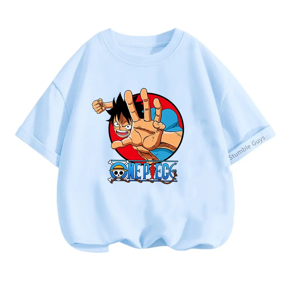 Heiße Anime ein Stück T-Shirt Sommer Teen Kurzarm Tops T-Shirts T-Shirt Kinder Jungen Kleidung Mädchen Ruffy T-Shirt Sonic Tops