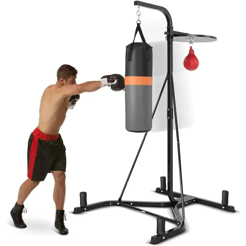 Freestanding Boxing Machine With Height Adjustable Speed Ball & Sandbag Professional Boxing Bag Training Box Bag Punching Sand