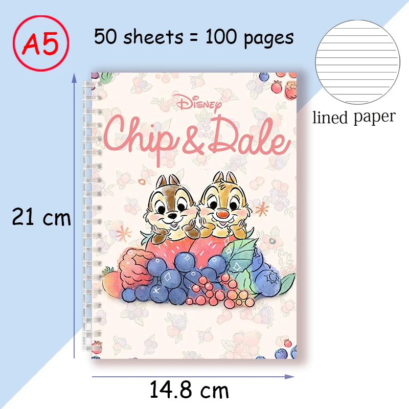 Imagem -06 - Chip Ndale Dale Bebê Disney Personagem dos Desenhos Animados a5 Espiral Caderno Escrever Nota Livro Desenho Padrão Presente de Aniversário Artigos de Papelaria Supplie