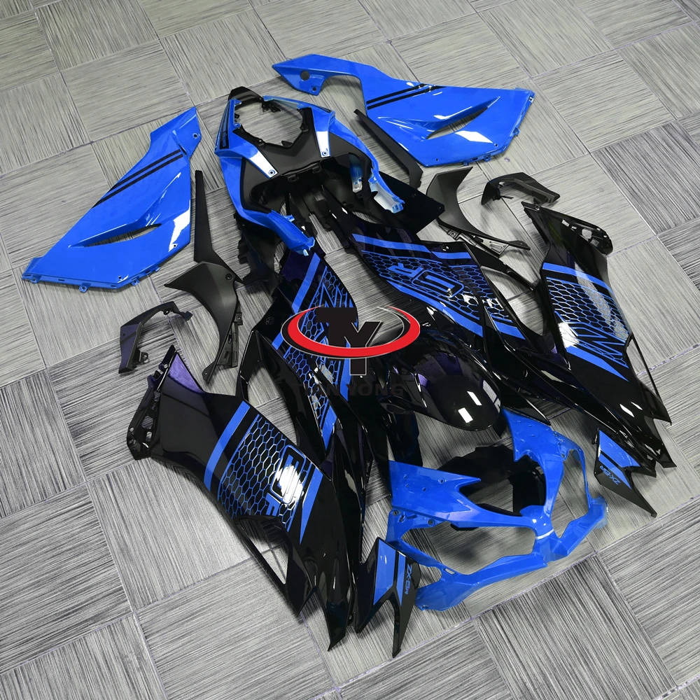 

For ZX6R ZX 6R 2019 2020 2021 2022 2023 2024 636 Motorcycle Full Fairing Kit Bodywork Cowling Injection Blue black mesh print