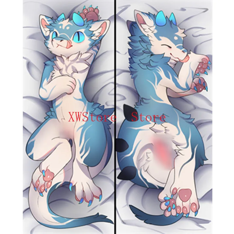 Cute Dakimakura Anime Furry Dragon Double-sided Print Life-size Body Pillows Cover Adult Pillowcase