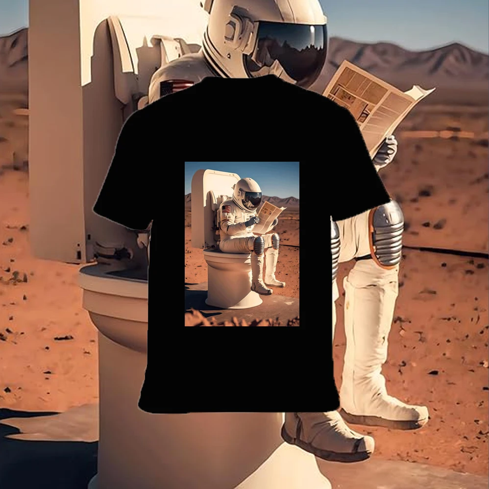 

Unisex Vintage Astronaut Moon Graphic T-Shirt Pure Cotton Comfortable Fit Tee for Men And Women