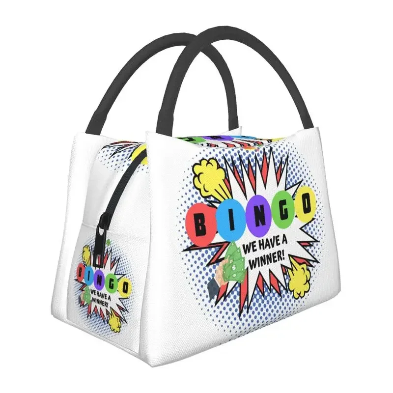 Custom Bingo We Have A Winner Lunch Bag Women Thermal Cooler Insulated Lunch Box for Work Pinic or Travel lunchbag