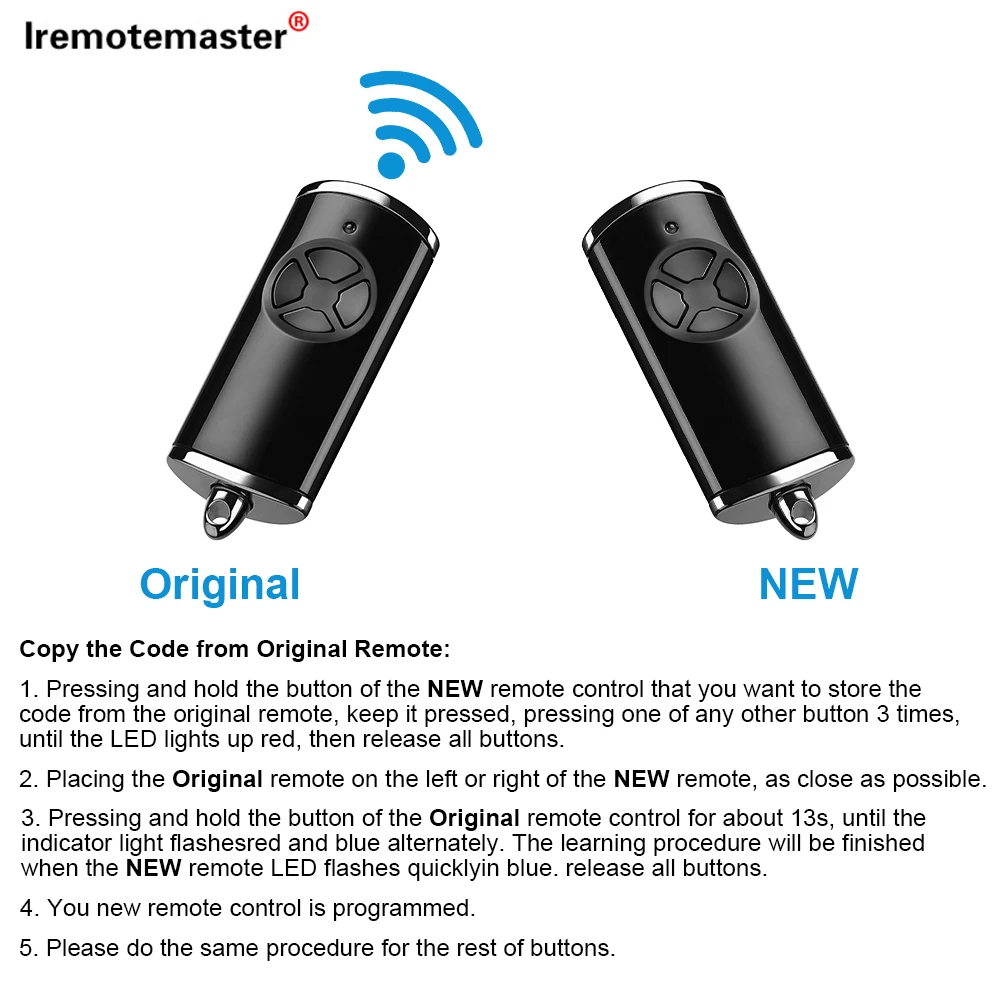 Imagem -04 - Bisecur Controle Remoto Porta de Garagem Transmissor Portátil Compatível com Hormann Hse1 Hse2 Hse4 Hse5868-bs Hs5968-bs 868mhz bs