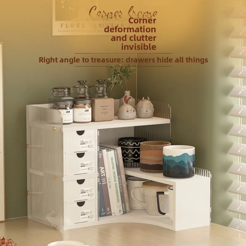 storage artifact table corner small bookshelf, figure blind box display rack, multi-functional water cup storage rack
