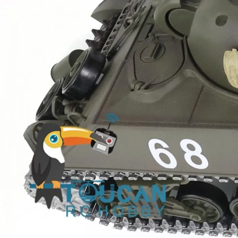 

US Stock RC Tank 1/16 HENG LONG 3898 7.0 Upgraded M4A3 Sherman RTR Metal Tracks 2.4G Remote Control Panzer Toy Gift Model